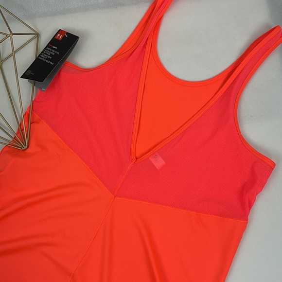 Under Armour Heat Gear Orange Mesh Back Tank NWT - Picture 2 of 4